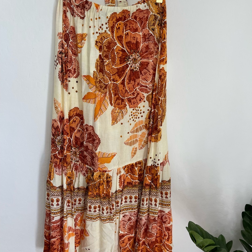 FARM RIO X Anthropologie Cutout Floral Maxi Boho Dress Size Small NWT - Picture 10 of 13